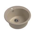 Кварцевая мойка EWIGSTEIN Elegant R45 1 чаша, D-484 мм E-R45 крем (артикул 16498671) – фото 1