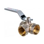Шаровой кран для воды СТМ СТАНДАРТ 3/4"", трехходовой, тип L, рычаг CW3FL034 (артикул 16198656) – фото 1