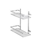 Полка в ванную TEKNO-TEL ES067 прямая, 2 яруса, 25х12х27, хром 00-00002385 (артикул 16396830) – фото 1