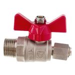 Шаровой кран для подключения манометра VALTEC 1/2нар - 1/4вн. VT.806.N.0402 (артикул 16006938) – фото 1
