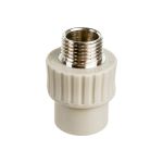 Муфта RTP PN25 комбинированная, наружная резьба, D20х1/2 мм, серая 10942 (артикул 16497634) – фото 1