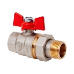 Шаровой кран с полусгоном американкой KALDE 1, ручка бабочка 0KV4834 (артикул 20865243) – фото 1