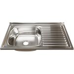 Мойка mixline 50х80х16 см, 0.6, левый выпуск 3 1/2, с сифоном 528174 (артикул 16615934) – фото 1