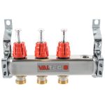 Коллекторная группа со встроенными расходомерами VALTEC в сборе, 1х3 выходов, Евроконус 3/4 VTc.586.EMNX.0603 (артикул 16006893) – фото 1
