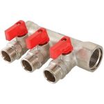 Коллектор с отсекающими кранами, 1х3 вых. 1/2 нар. Valtec VTc.580.N.0603 (артикул 15637323) – фото 1