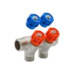 Коллектор VRT 3/4""x1/2"", с регулировочными вентилями, 2 выхода 524076 (артикул 16531611) – фото 1