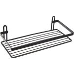Полка в ванную TEKNO-TEL ES081B прямая, 1 ярус, черный матовый 00-00002893 (артикул 16396986) – фото 1