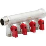 Коллектор VRT 3/4""x1/2"", с отсечными кранами, 4 выхода 531863 (артикул 16531597) – фото 1