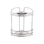 Полка в ванную TEKNO-TEL BK082SSM угловая, 2 яруса, нерж.сталь матовый 00-00002401 (артикул 16397501) – фото 1