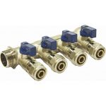 Коллектор СТМ 4 выхода, 3/4x16, с шаровыми кранами для м/п труб C4MP3416 (артикул 16200279) – фото 1