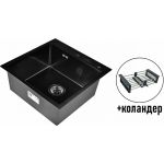 Мойка из нержавеющей стали WISENT с PVD-покрытием, с коландером WXS35050B/302644B/GER010 (артикул 19706590) – фото 1