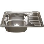 Врезная мойка mixline 42х66х18 см, 0.8, левый выпуск 3 1/2, с сифоном 536115 (артикул 16615970) – фото 1
