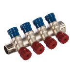 Коллектор с регулирующими вентилями 3/4х4 вых. 1/2 нар. Valtec VTc.560.N.0504 (артикул 15637319) – фото 1