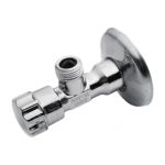 Угловой вентильный кран Tiemme с розеткой, 1/2""х3/8"", хром 2950013 (артикул 16222847) – фото 1