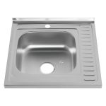 Мойка MELANA 6060 L 0,8/180 ДЕКОР накладная, с сифоном 097D t L 10 (артикул 21620704) – фото 1