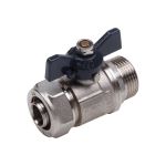 Шаровой кран для МП труб AQUALINK нар 1/2x16 B бабочка 876 (артикул 17359344) – фото 1