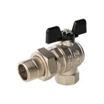 Шаровой полнопроходной угловой кран с американкой STOUT ВР RG008Q0LA71ICC (артикул 16053632) – фото 1