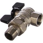 Шаровой полнопроходной угловой кран с американкой STOUT ВР RG008Q0LA6RG41 (артикул 16053634) – фото 1