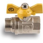 Шарово�� кран для газа AQUALINK 1/2 вн-нар бабочка 7109 (артикул 17359680) – фото 1
