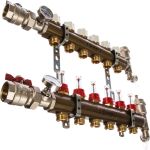 Распределительный коллектор из латуни с расходомерами 6 вых. STOUT SMB 0473 000006 (артикул 15764694) – фото 1