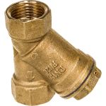 Косой фильтр 1/2 латунный с отверстием для пломбировки Uni-Fitt 211G2000 (артикул 15615253) – фото 1