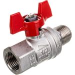 Усиленный шаровой кран RuB BRESСIA (S.33), 1/2"" DN15 PN65, ВР-НР бабочка S33D26 (артикул 15919538) – фото 1