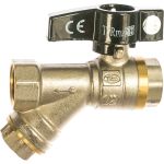 Шаровой кран Terma с Фильтром CB 1/2 в/в бант 25696 (артикул 16108419) – фото 1