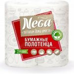Бумажные бытовые полотенца NEGA спайка 2 шт. 2-х слойные белые 125316 (артикул 16093794) – фото 1