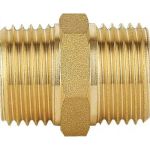 Ниппель DOUBLE-LIN резьбовой латунный Н/Н 1/2" LL6020 (1/2") (артикул 21531088) – фото 1