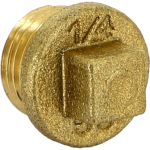 Заглушка с квадратом Н 1/4 латунная Uni-Fitt 608G0000 (артикул 15615086) – фото 1