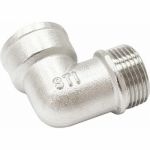Угольник STI латунный Ду20 (3/4") Ру16 ВР/НР никелированный D270-05015 (артикул 22002604) – фото 1