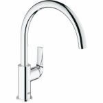 Смеситель для мойки Grohe BauCurve с высоким C-образным изливом, картридж 28 мм 31231001 (артикул 16260642) – фото 1