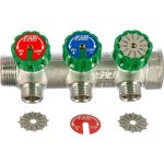 Регулирующий коллектор FAR 1" ВР-НР с 3 отв. 1/2" НР межосев. 45 мм FK 3822 112 (артикул 15703147) – фото 1