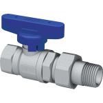 Хромированный шаровой кран FAR 3/4 ВР-американка, бабочка, синий FS 3079 34BC (артикул 23242383) – фото 1