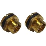 Штуцер для врезки в бочку 1/2"" ВР х 3/4"" НР + уплотнитель, 2 шт HG 1649809 (артикул 23266701) – фото 1