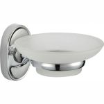Стеклянная мыльница с держателем Savol хром S-007059 23204 (артикул 16389452) – фото 1