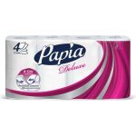 Туалетная бумага PAPIA DELUXE Белая 4 слоя, 8 рулонов 1015031420 (артикул 16097597) – фото 1