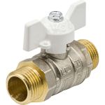 Шаровой кран LD PRIDE 1/2 нар/нар бабочка, белая 544682 (артикул 22780125) – фото 1
