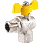 Шаровой угловой кран для газа PROFACTOR PF GAS ручка бабочка, в/н 1/2 дюйма PF GBV 336A (артикул 19797358) – фото 1