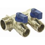 Коллектор СТМ 2 выхода, шаровой кран, наружная резьба, 3/4х1/2 C2MB3412 (артикул 16200488) – фото 1