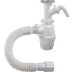 Бутылочный сифон ORIO 1 1/2х40 с одним отводом и гибкой трубой 40-40/50 А-42059 (артикул 17219430) – фото 1