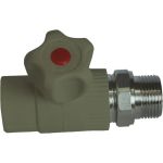 Радиаторный кран ПОЛИТЭК 25x1/2 прямой PPR, серый (25/75), 9999012512с (артикул 24343485) – фото 1