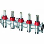 Запорный коллектор с расходомероми FAR 1" 3 отвода 3/4" EUROKONUS FK 3980 13403 (артикул 15785685) – фото 1