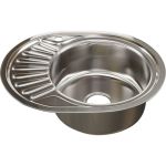 Мойка mixline овальная, 45х57х16 см, 0.6, правый выпуск 3 1/2, с сифоном 528191 (артикул 16616096) – фото 1