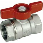 Шаровой кран Giacomini, R251D, 3/4, ВВ, ручка-бабочка красная, хромированный R251X004 (артикул 22255011) – фото 1