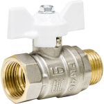Шаровой кран LD PRIDE 1/2 вн/нар бабочка белая 544494 (артикул 22831785) – фото 1