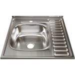 Мойка mixline 60х60х18 см, 0.8, левый выпуск 3 1/2, с сифоном 528018 (артикул 16616132) – фото 1