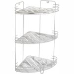 Угловая полка Raindrops White 3-х ярусная, с пластиковой вставкой, мрамор W6746-3AM (артикул 17244930) – фото 1