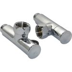 Угловой кран-вентиль SG, ручка колпак, хром, 3/4х1/2 г/ш, 2 шт 8841SCH0405/2 (артикул 17925271) – фото 1
