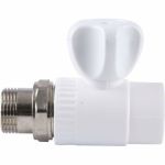 Радиаторный кран ПОЛИТЭК 25x1/2 прямой PPR, белый (25/75), 9999012512 (артикул 24343479) – фото 1